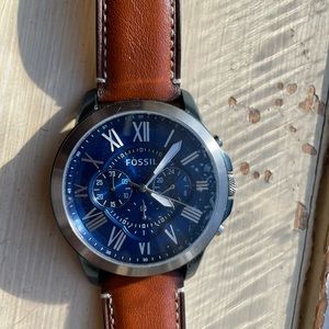 Fossil Fenmore Midsize Multifunction Luggage Leather Watch